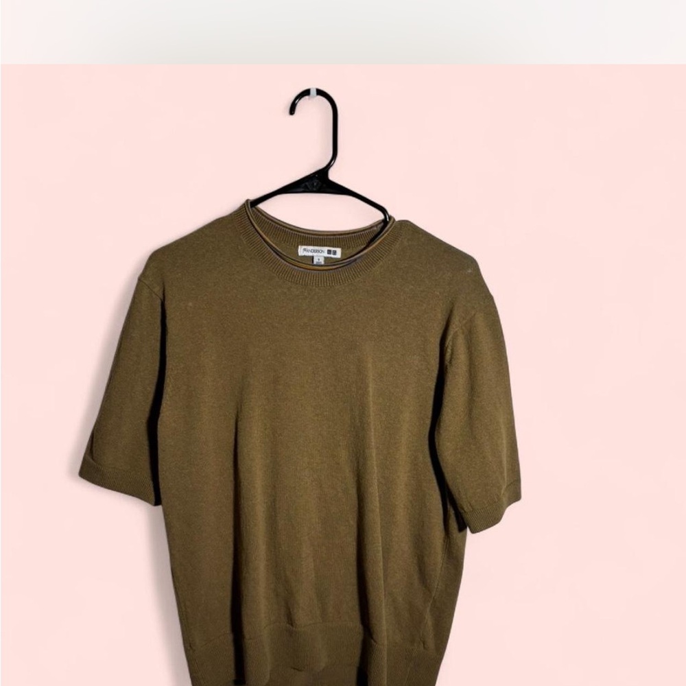 JW ANDERSON Men's Olive Short Sleeve Tee